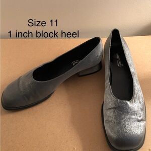Silver shoes with Block Heel